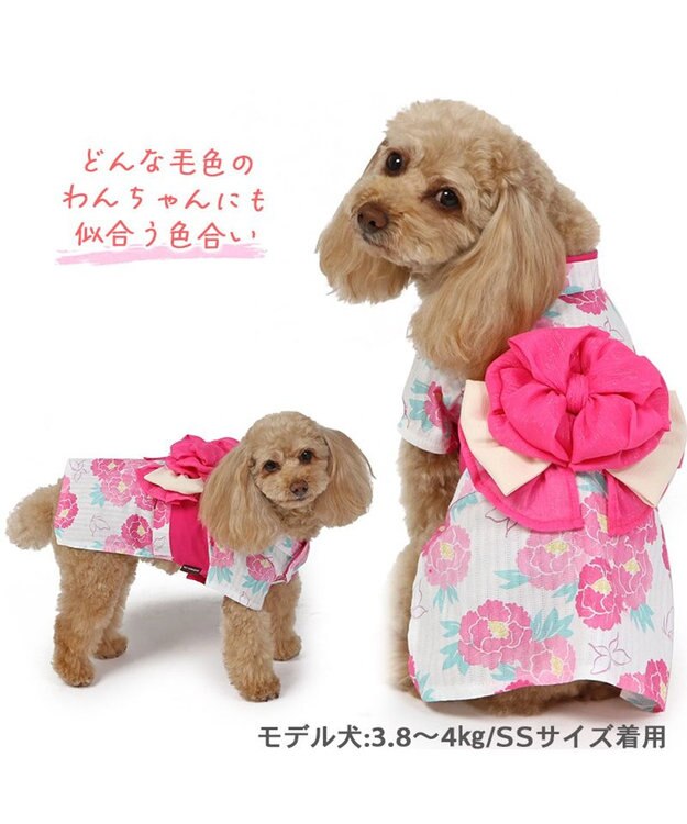 PET PARADISE 犬の服 夏 犬服 浴衣 牡丹柄 ピンク 【小型犬】 ピンク(淡)