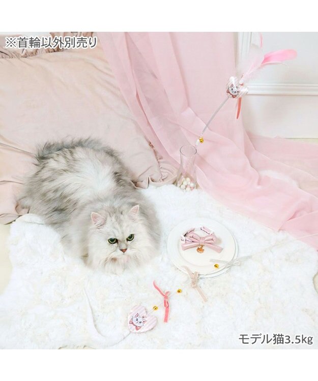 PET PARADISE ディズニー マリー むっちリボン 首輪 Ｓ/Ｍ ピンク