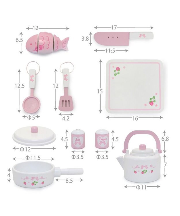 Mother garden マザーガーデン  スウィートストロベリーキッチン 《キッチンツール 9点付き》 小物ツール 9点付き