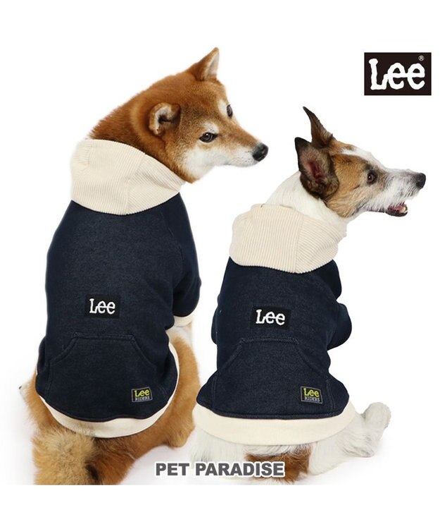 PET PARADISE Ｌｅｅ ニット デニム パーカー 小型犬 紺(ネイビー・インディゴ)