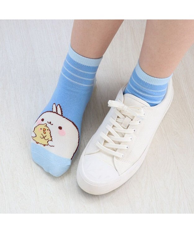 Mother garden マザーガーデン MOLANG モラン スニーカー丈 靴下 ≪YEAH柄 紫・ HUG柄 青≫ 2足セット 21cm～24cm -