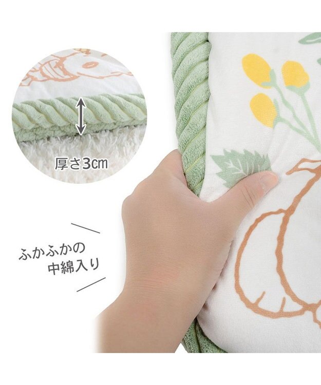 PET PARADISE スヌーピー マット Ｓ 《のほほん柄》　 ホワイト×グリーン