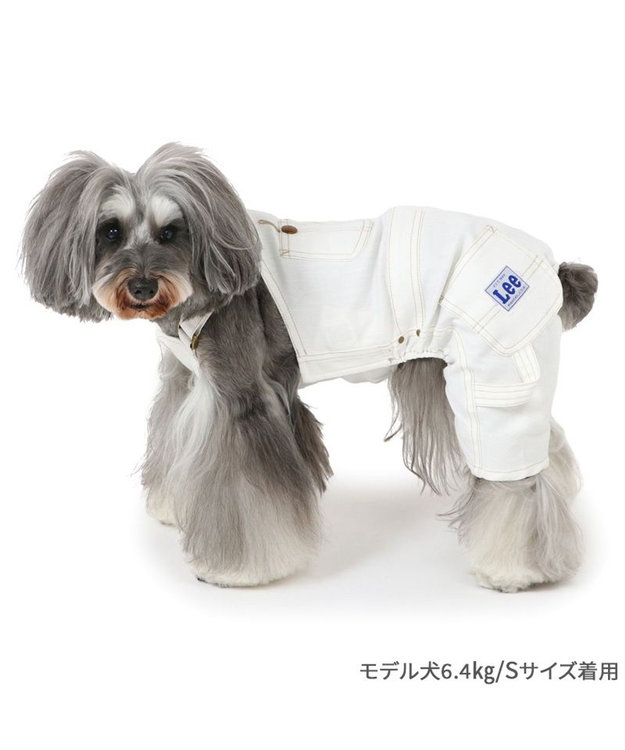 Lee ホワイト デニムオーバーオール Lee ホワイトデニム オーバーオール 小型犬 / PET PARADISE