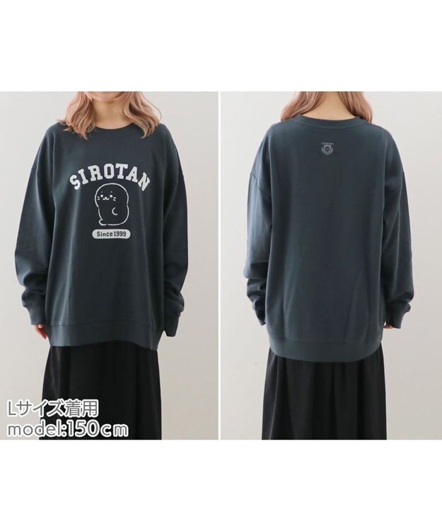 Mother garden しろたん フロッキープリント トレーナー ユニセックス ブラック