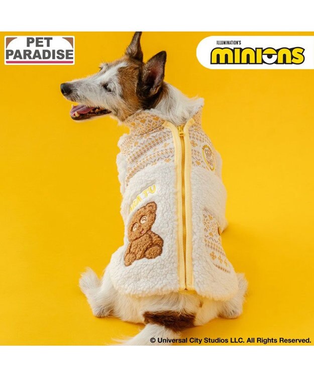 PET PARADISE ミニオン ティム モコ ジップベスト 小型犬 ホワイト×イエロー
