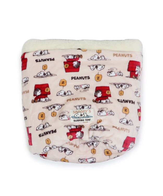 PET PARADISE スヌーピー 寝袋 筒型《うたたね柄》S  超小型犬 ベージュ