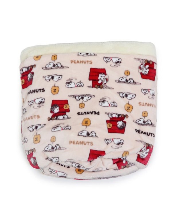 PET PARADISE スヌーピー 寝袋 筒型《うたたね柄》S  超小型犬 ベージュ
