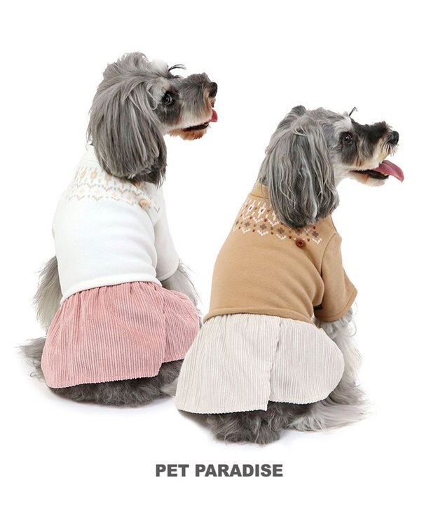 PET PARADISE ノルディック柄ワンピース《ホワイト》小型犬 ホワイト