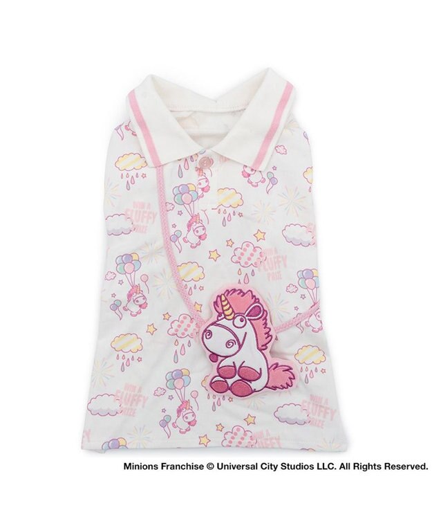 PET PARADISE ミニオン フラッフィ 襟付きトレーナー 小型犬 ホワイト×ピンク