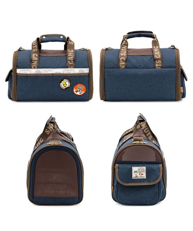 PET PARADISE スヌーピー ワッペン 折り畳み キャリーバッグ Ｓ ネイビー