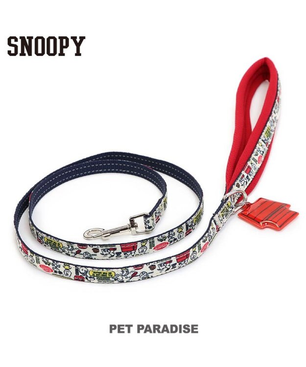 PET PARADISE スヌーピー リード 《ペア柄 》 ＳＭ レッド