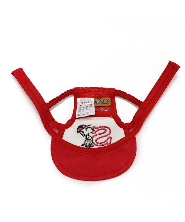 PET PARADISE スヌーピー 野球柄 お揃い キャップ 【中型犬】【大型犬】 赤