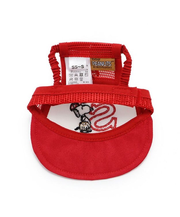 PET PARADISE スヌーピー 野球柄 お揃い キャップ 【中型犬】【大型犬】 赤