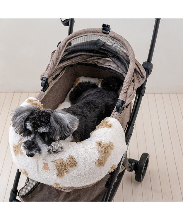 PET PARADISE ペットパラダイス くまちゃん織り 遠赤外線 カート用 クッション ホワイト×ブラウン