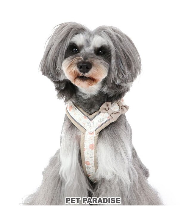 PET PARADISE  反射 花柄 アクティブハーネス 【３Ｓ】 小型犬 茶系