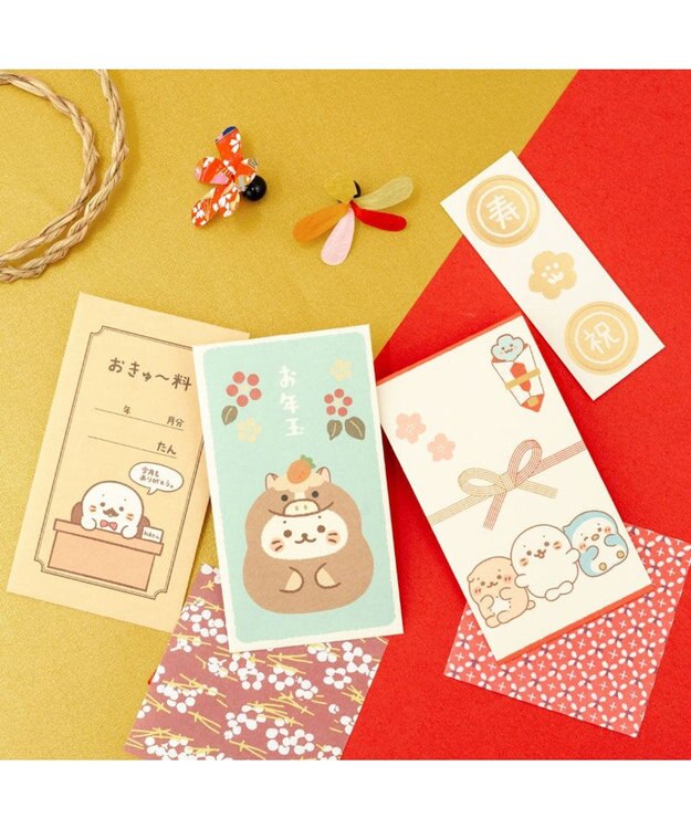 Mother garden しろたん ぽち袋午年セット 《午年 おきゅ～料 お友達水引》 3柄セット 3柄