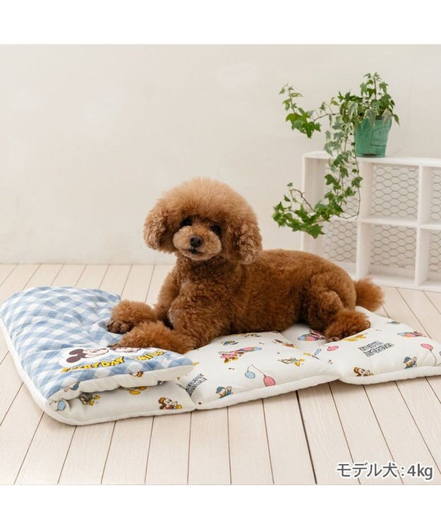 PET PARADISE ディズニー ミッキーマウス クールロールマット 《風船柄》 ホワイト×ブルー