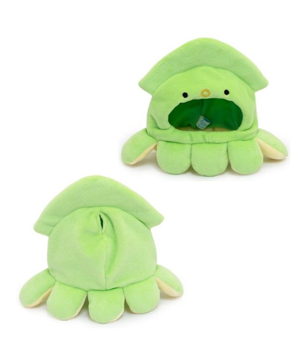 Mother garden しろたん ついてきちゃうしろたん マスコット用 着せ替え服 イカ頭巾 《緑》 単品 緑