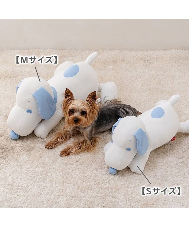 PET PARADISE スヌーピー 冷やし枕クッション S ホワイト×ブルー