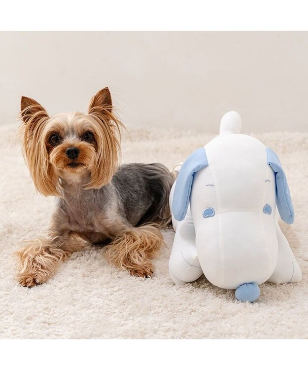 PET PARADISE スヌーピー 冷やし枕クッション S ホワイト×ブルー