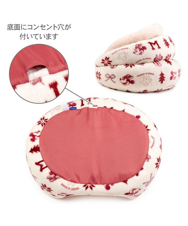 PET PARADISE ディズニー ミッキーマウス 遠赤外線 つぼ型 ボア カドラー ピンクベージュ