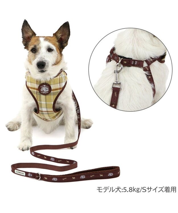PET PARADISE J.PRESS ハーネス＆リード フランネル 《チェック柄》 Ｓ 小型犬 フランネル チェック柄