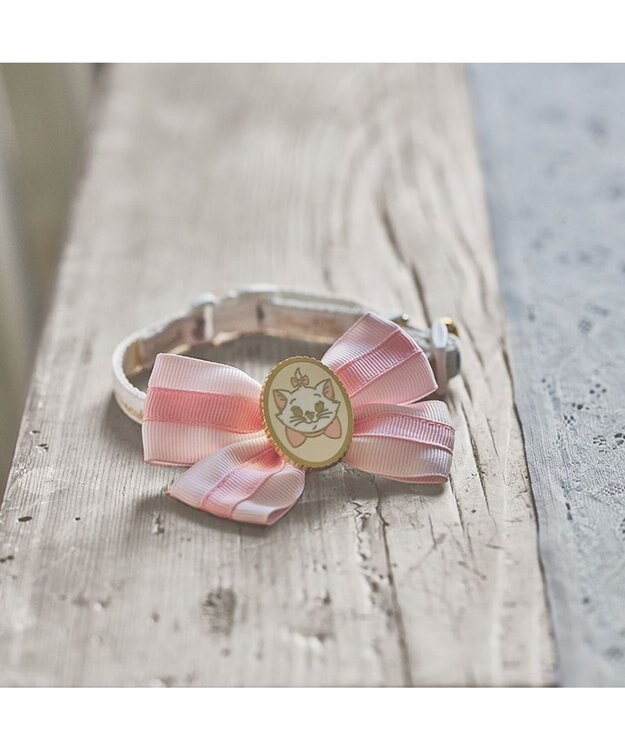 PET PARADISE ディズニー マリー 大リボン 猫首輪 S / M ピンク