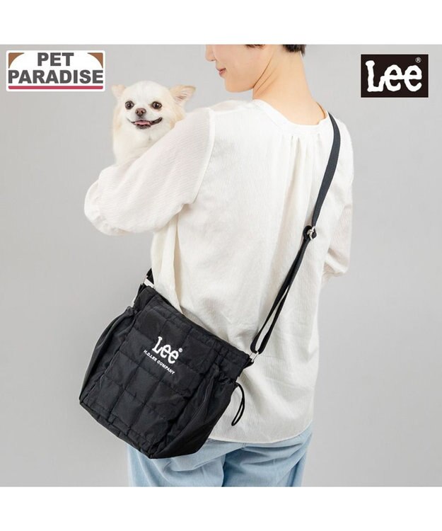 PET PARADISE Lee スクエアキルティング お散歩 バッグ ブラック