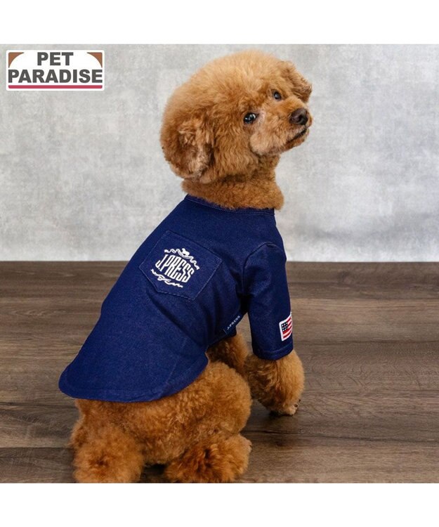 PET PARADISE J.PRESS デニム風 Ｔシャツ 小型犬 ダークインディゴブルー