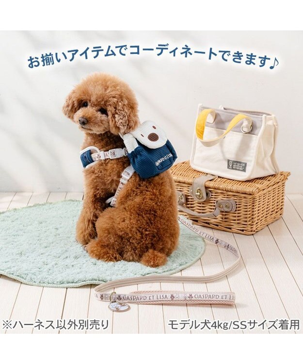 PET PARADISE リサとガスパール リサ顔リュック付き ハーネス ＳＳ ネイビー