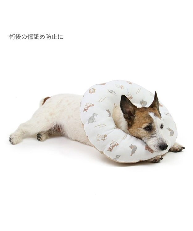 PET PARADISE ペットパラダイス makokoro エリザベスカラー 《わんちゃん柄》   Ｓ 小型犬 ベージュ