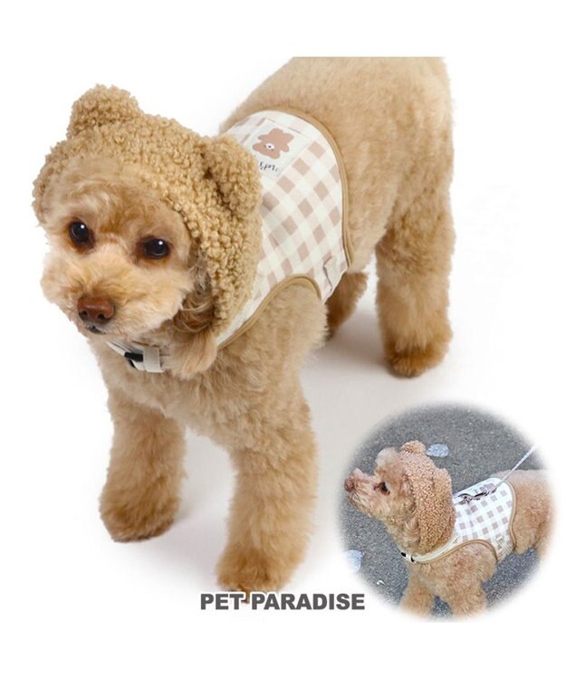 PET PARADISE ペットパラダイス くま なりきり ハーネス 《 チェック柄 》 ＳＳ チェック柄