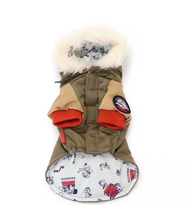 PET PARADISE スヌーピー 遠赤外線 コート 《カーキー》 中型犬 大型犬 カーキ