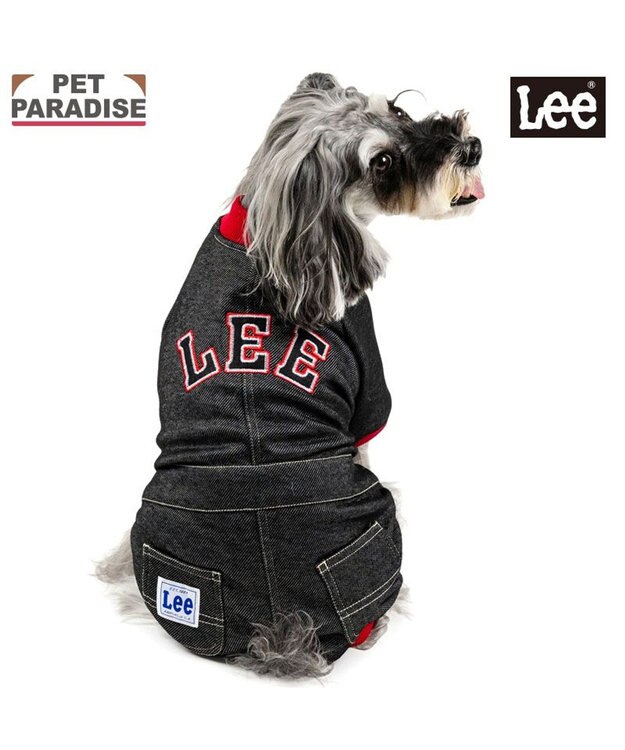 PET PARADISE Lee レッドリブ ロンパース 小型犬 ブラック×レッド