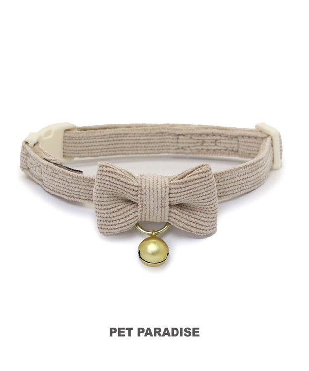 PET PARADISE 猫 首輪 コーデュロイ 【小】 【中】  ベージュ ベージュ