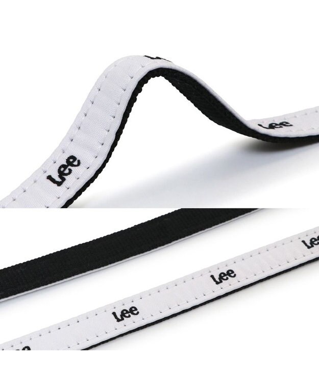 PET PARADISE Lee ロゴチャーム付き リード ＳＳ～Ｓ 小型犬 ホワイト×ブラック