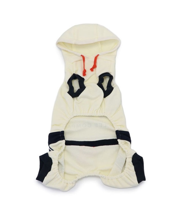 PET PARADISE Lee フード付き ロゴロンパース 小型犬 ホワイト