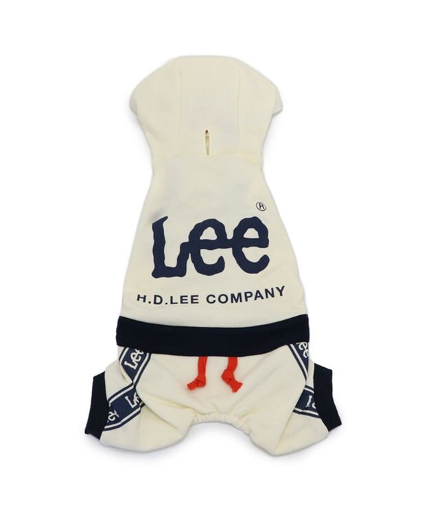 PET PARADISE Lee フード付き ロゴロンパース 小型犬 ホワイト