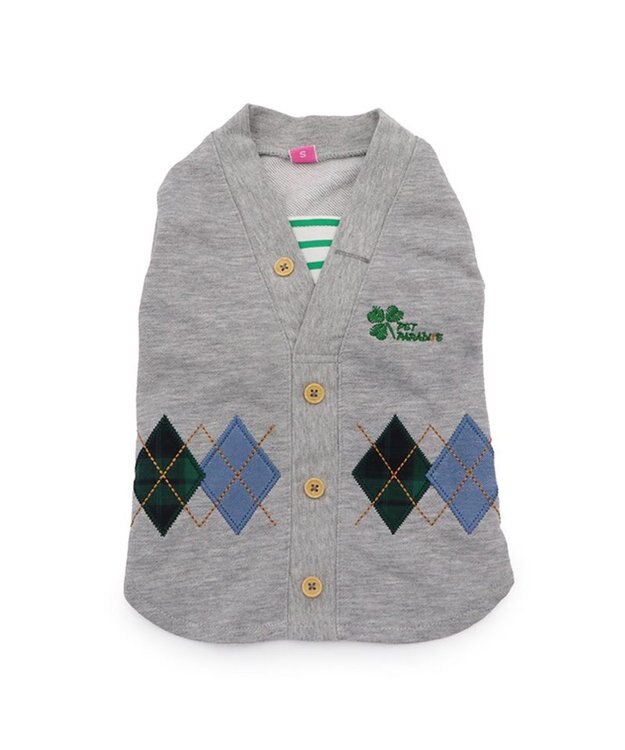 PET PARADISE ペットパラダイス カーディガン風 トレーナー 小型犬 グレー