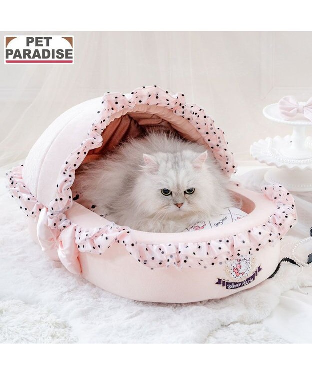 PET PARADISE ディズニー マリー ドット柄 ベッド ピンク