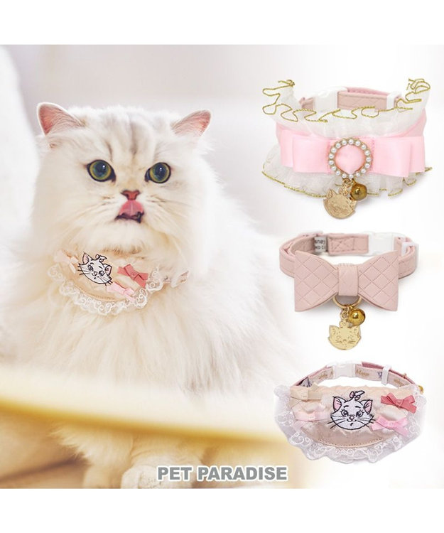 PET PARADISE ディズニー マリー リボン 猫 首輪 《小 / 中》 リボン