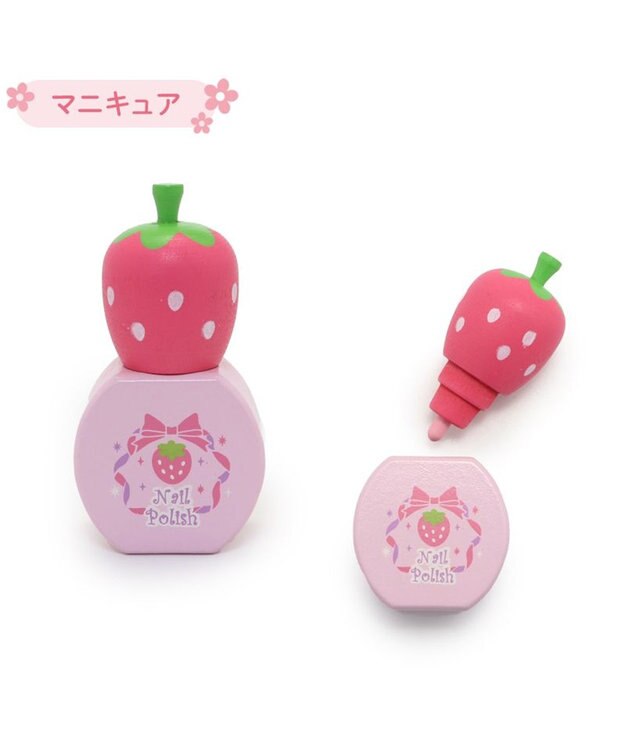 Mother garden マザーガーデン 野いちご 木製 ままごと 《コスメセット ピンク》 5点セット ピンク