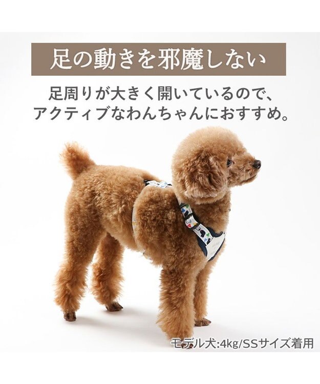 PET PARADISE リサとガスパール アクティブハーネス 《三角柄》 Ｓ 小型犬 ホワイト×ネイビー