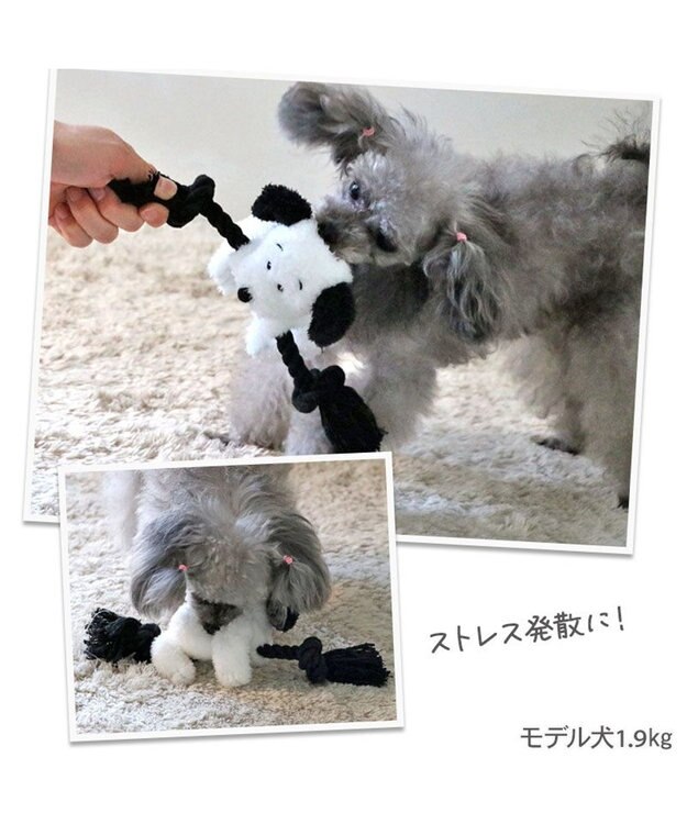 PET PARADISE スヌーピー ロープトイ 50s ホワイト×ブラック
