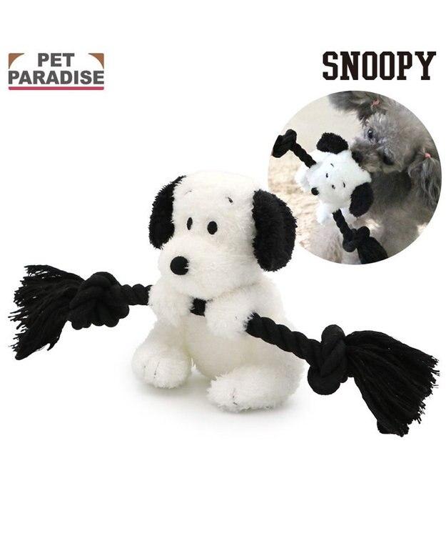 PET PARADISE スヌーピー ロープトイ 50s ホワイト×ブラック
