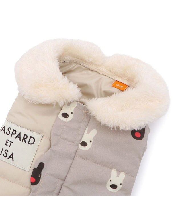 PET PARADISE リサとガスパール エアベスト 《フェイス柄》 小型犬 グレー×ベージュ