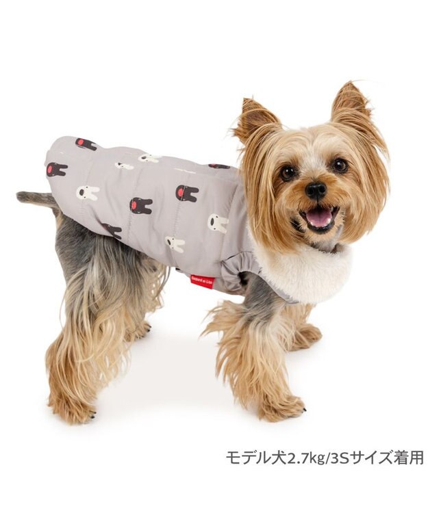 PET PARADISE リサとガスパール エアベスト 《フェイス柄》 小型犬 グレー×ベージュ