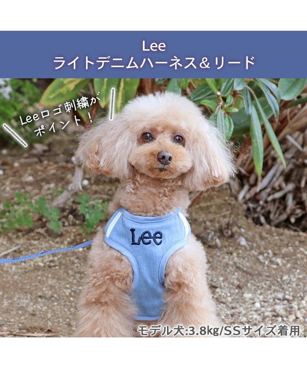PET PARADISE 犬 ハーネス リード Lee ライトデニムハーネス＆リード 【ＳＳ】 水色