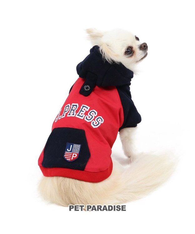 PET PARADISE J.PRESS パーカー カレッジ 赤 小型犬 赤