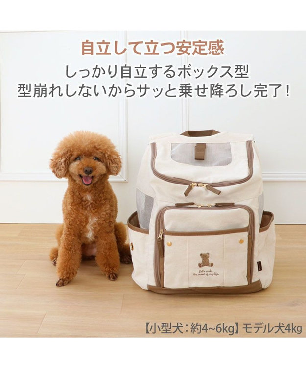 PET PARADISE ペットパラダイス くまちゃん帆布 ハグ＆リュック Ｍ 小型犬 ブラウン